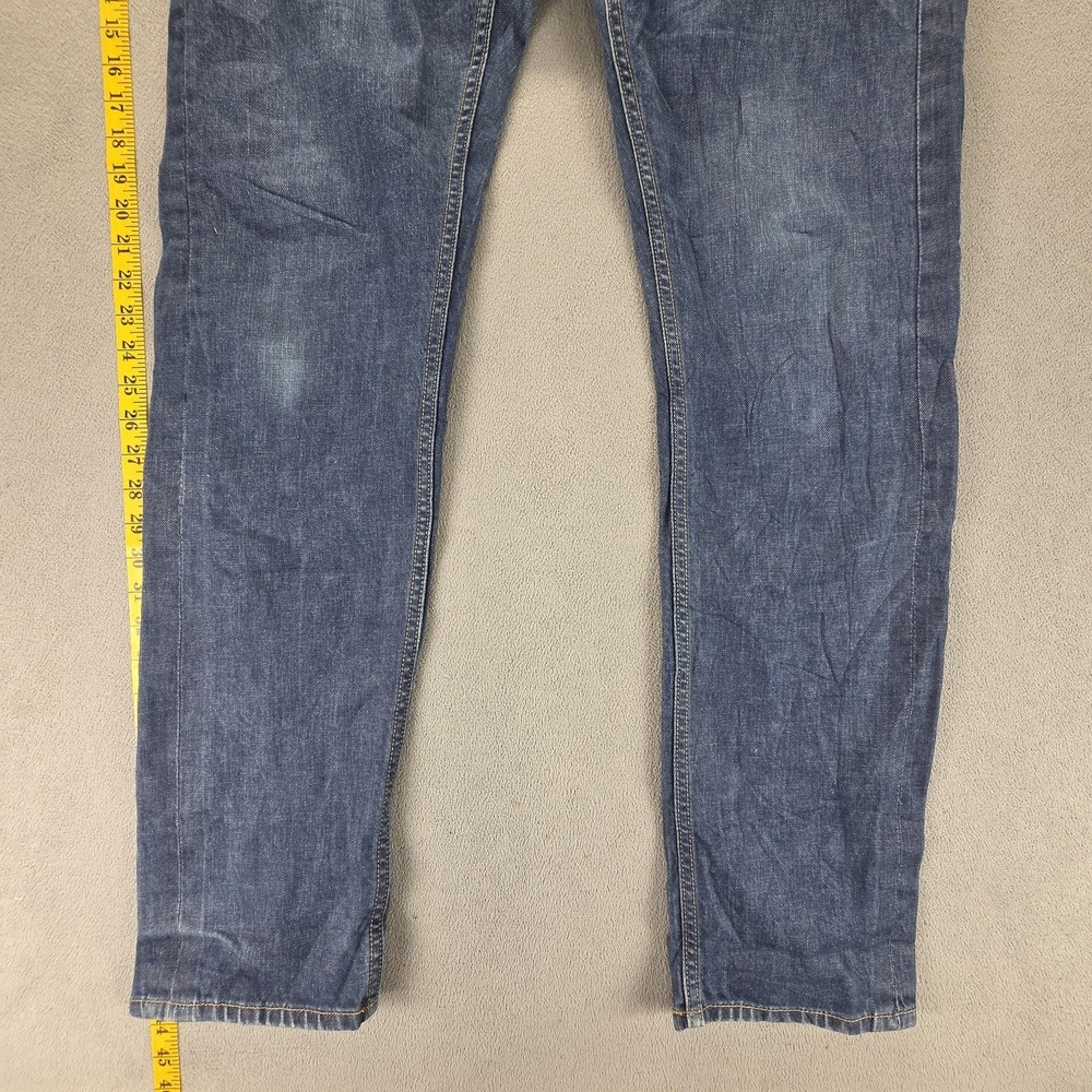 C&A Jeans Mens 38x34 Blue Selvedge The Slim Stretch Extra Comfort Button Fly - Picture 12 of 16